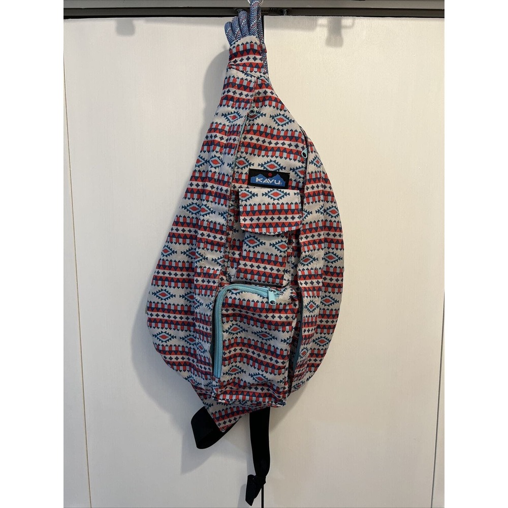 KAVU Rope Sling‎ Bag One of a Kind Backpack ~ Aztec Southwestern Mojave Design